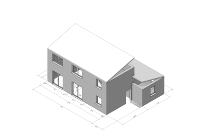 Beitrag Architekt Eine Zeichnung von einem Gebäude
